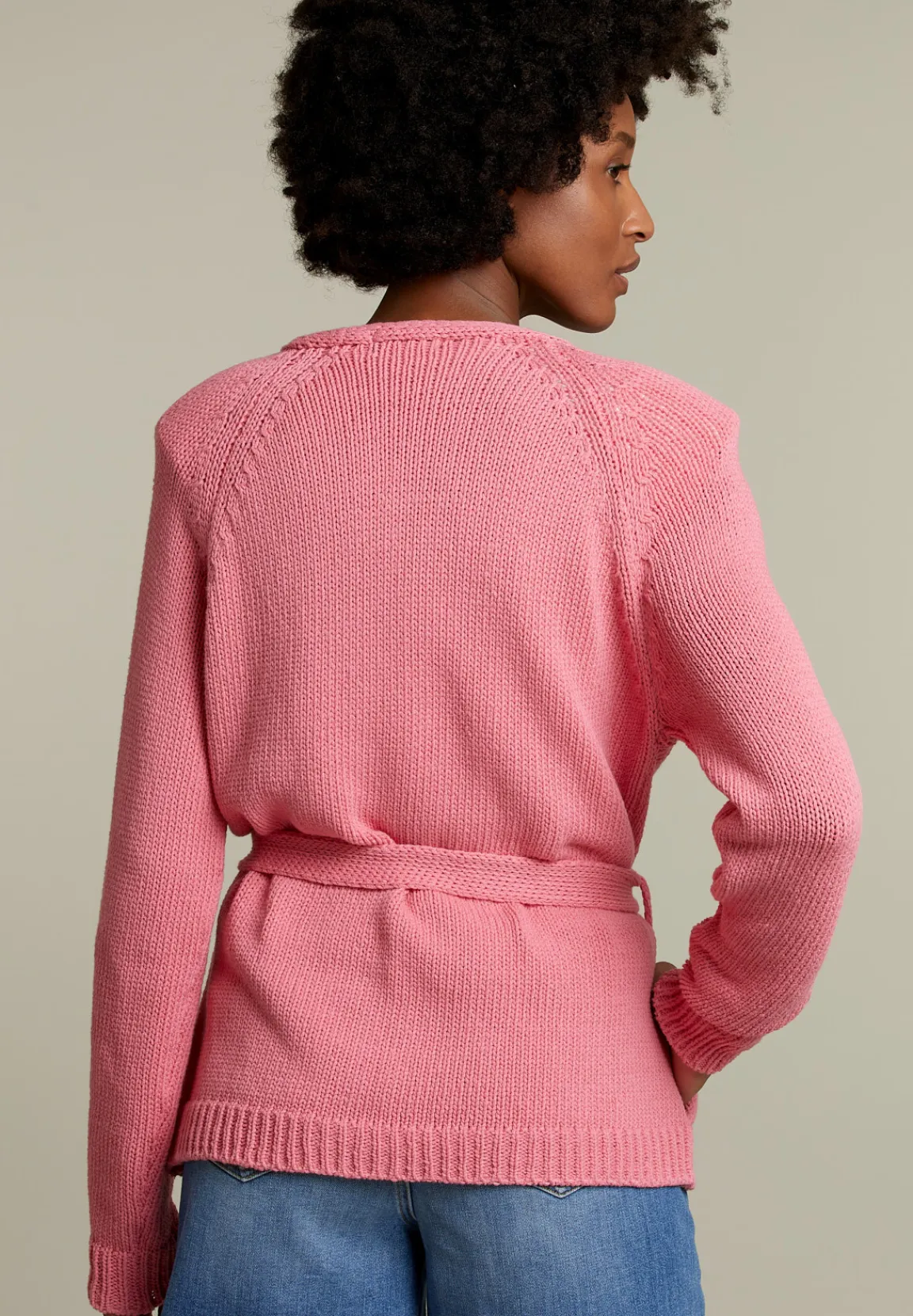Online River Woods Roze cardigan met ceintuur -