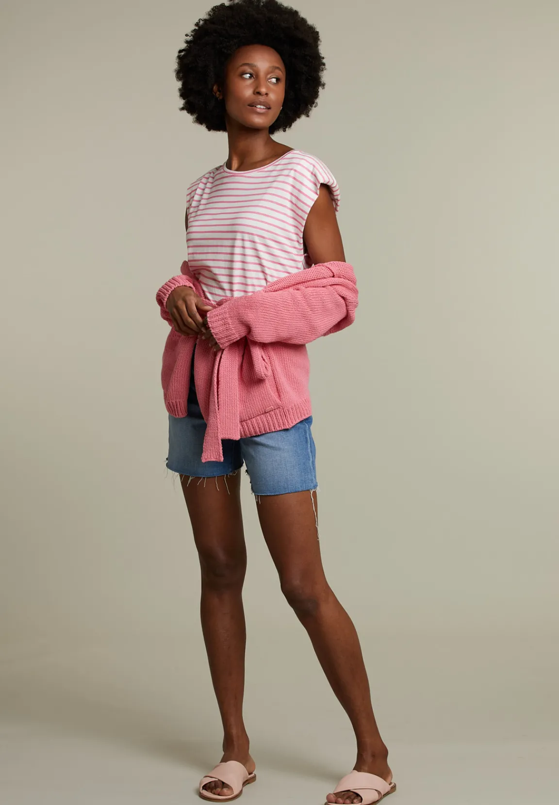 Online River Woods Roze cardigan met ceintuur -