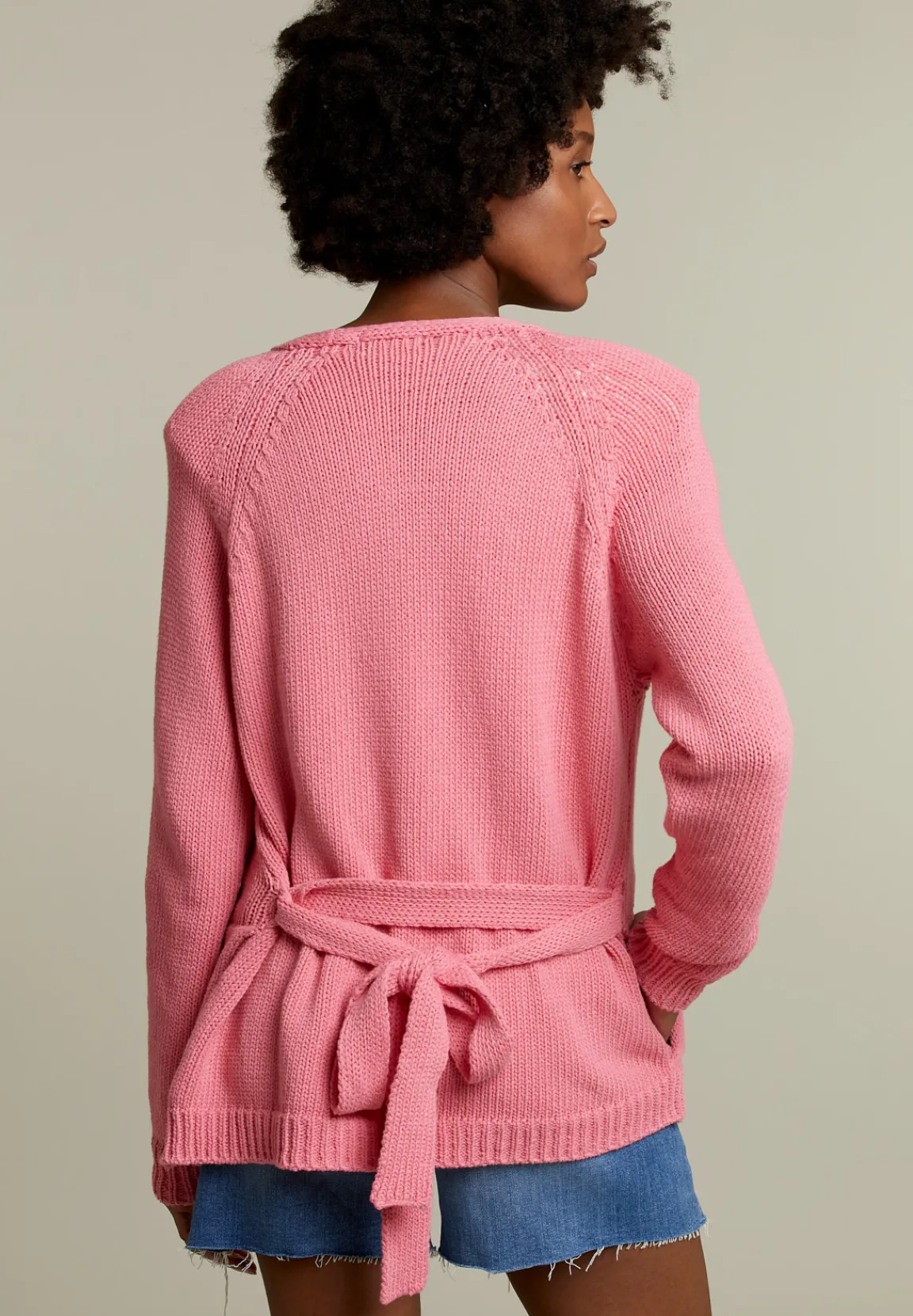 Online River Woods Roze cardigan met ceintuur -