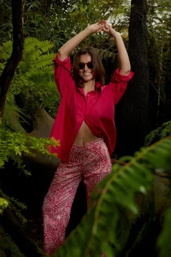 Fashion River Woods Roze fantasiebroek elastische taille -