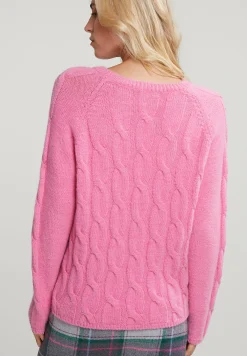 Outlet River Woods Roze kabeltrui ronde hals -