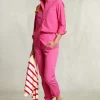 Clearance River Woods Roze katoenen broek elastische taille -