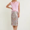 Discount River Woods Roze pailletten midi stretch rok -
