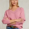 Hot River Woods Roze raglan V-hals trui -