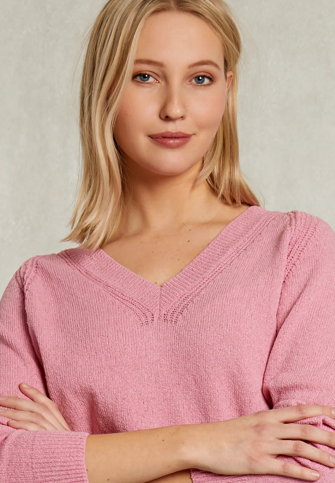Hot River Woods Roze raglan V-hals trui -