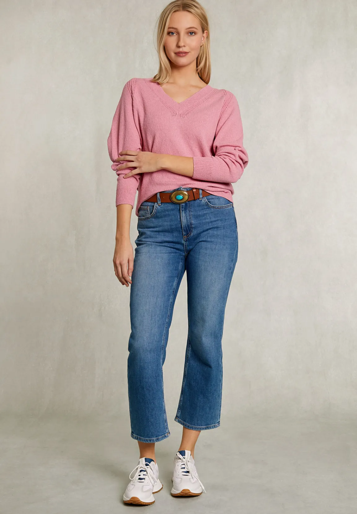 Hot River Woods Roze raglan V-hals trui -