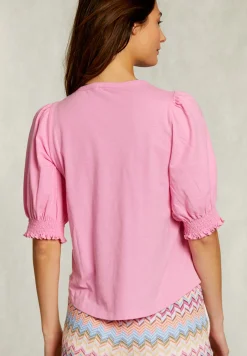 Discount River Woods Roze T-shirt 3/4 mouwen met smock -