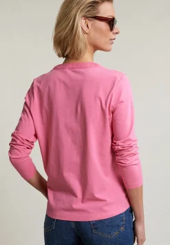 Best River Woods Roze V-hals T-shirt lange mouwen -