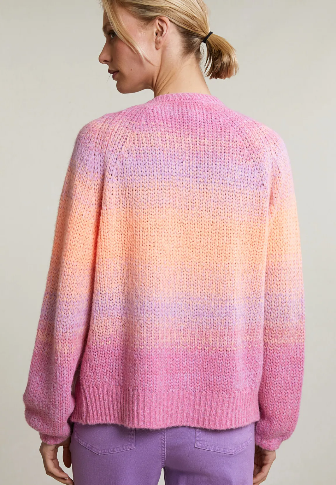Fashion River Woods Roze/oranje zachte dégradé cardigan -