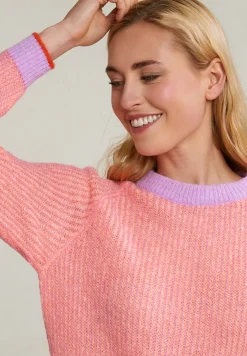 Outlet River Woods Roze/paarse trui ronde hals lange mouwen -