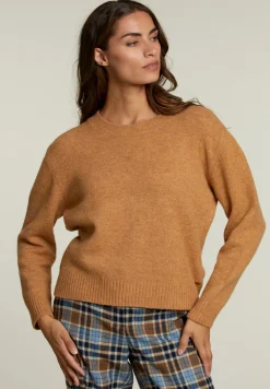 Clearance River Woods Safraan effen trui ronde hals -