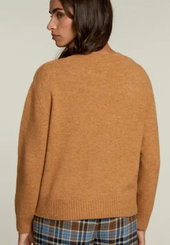 Clearance River Woods Safraan effen trui ronde hals -