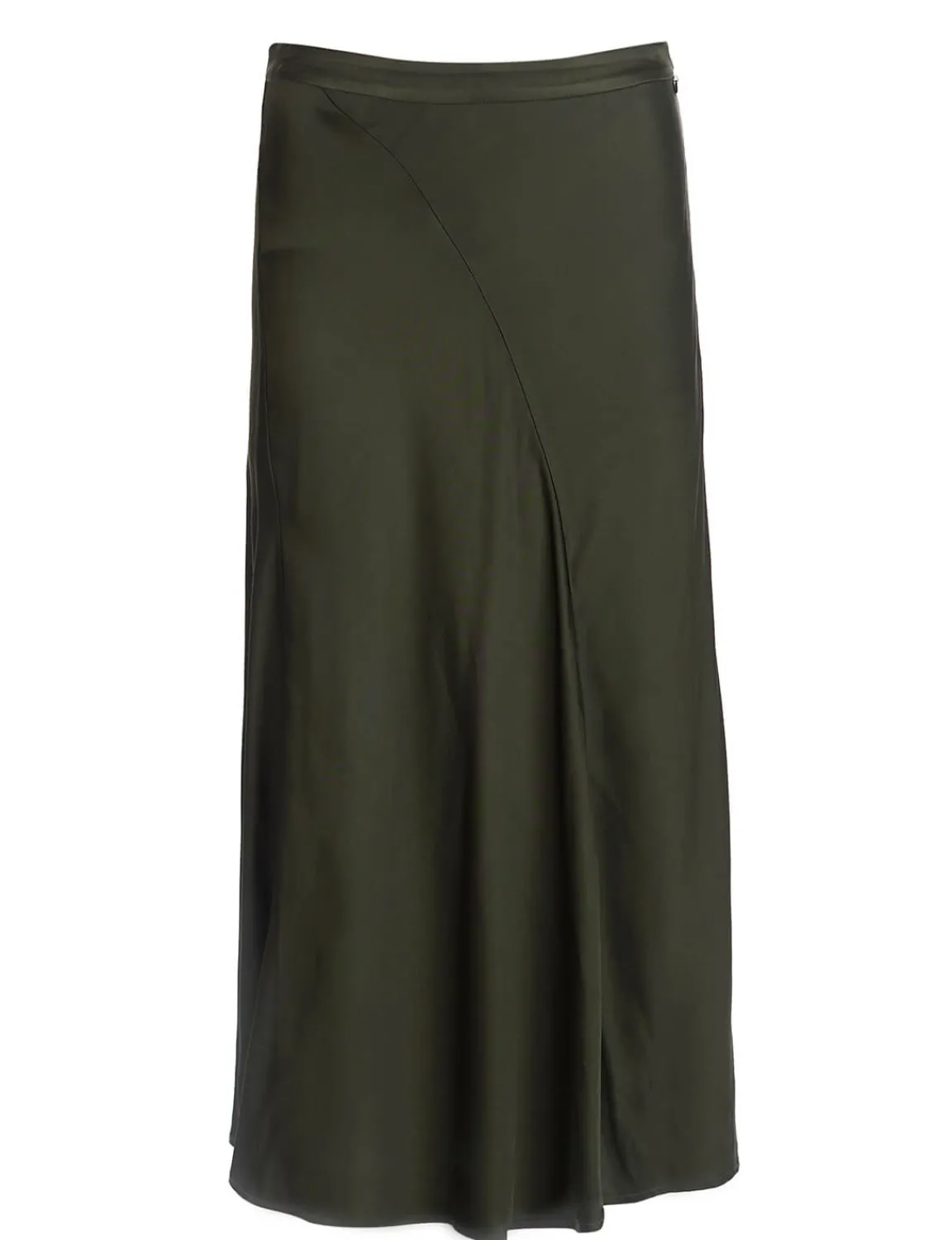 Fashion River Woods Satijnen midirok in groen -