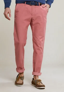 Outlet River Woods Slim fit basic chinobroek stretch mahogany -