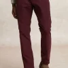 Sale River Woods Slim fit basic chinobroek stretch rood -