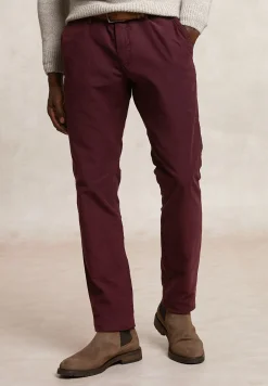 Sale River Woods Slim fit basic chinobroek stretch rood -