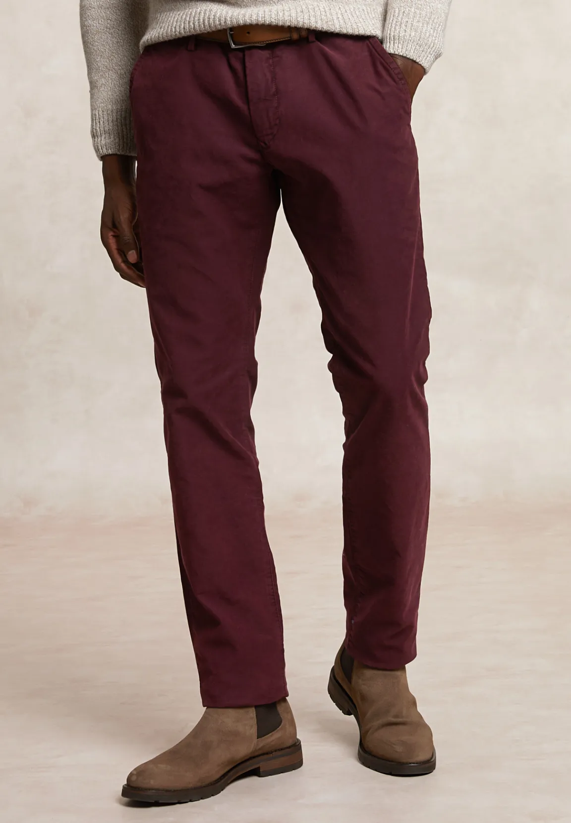 Sale River Woods Slim fit basic chinobroek stretch rood -