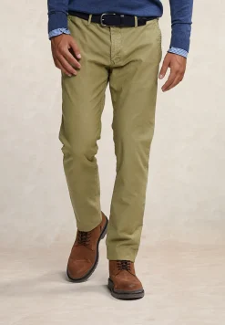 Fashion River Woods Slim fit basic chinobroek ditch green -