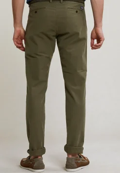 Best River Woods Slim fit basic chinobroek stretch kaki -