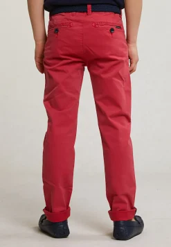 Outlet River Woods Slim fit basic chinobroek stretch bloody mary -