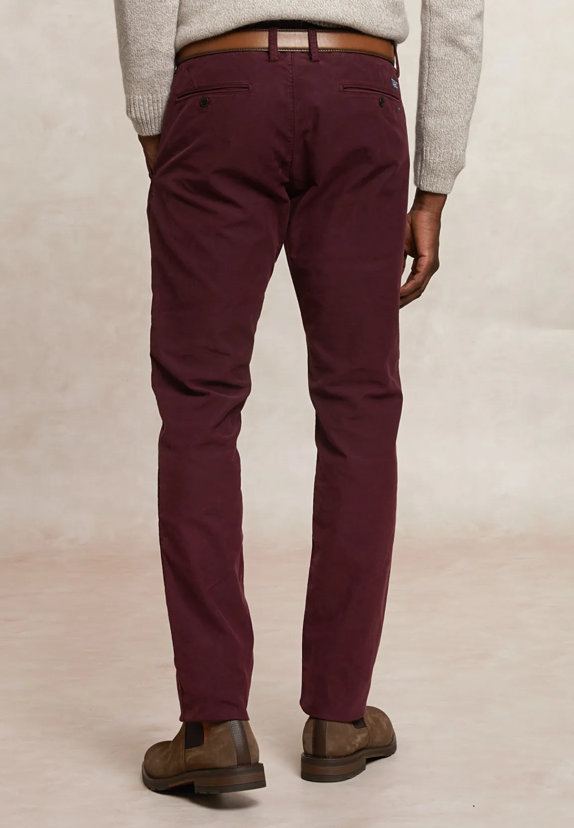 Sale River Woods Slim fit basic chinobroek stretch rood -