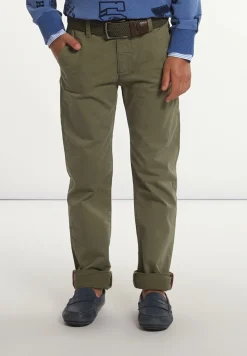 Online River Woods Slim fit basic chinobroek stretch kaki -