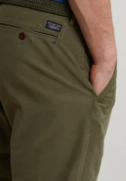 Best River Woods Slim fit basic chinobroek stretch kaki -