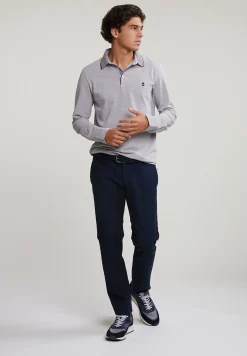 Outlet River Woods Slim fit basic chinobroek navy -