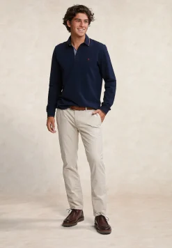 Sale River Woods Slim fit basic chinobroek sand -