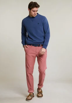 Outlet River Woods Slim fit basic chinobroek stretch mahogany -