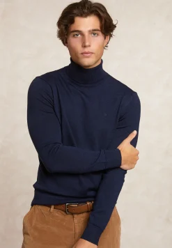 Outlet River Woods Slim fit basic merino rolkraagtrui moonlight mix -
