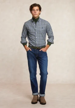 Fashion River Woods Slim fit basic merino rolkraagtrui olijfgroen -