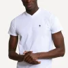 Best River Woods Slim fit basic pima katoen V-hals T-shirt wit -