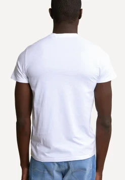 Best River Woods Slim fit basic pima katoen V-hals T-shirt wit -