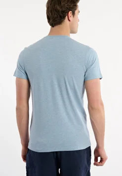 Clearance River Woods Slim fit basic pima katoen V-hals T-shirt soft frost mix -