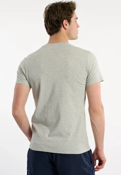 Hot River Woods Slim fit basic pima katoen V-hals T-shirt lt grey mix -