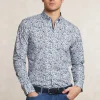 Best River Woods Slim fit comfort stretch fantasiehemd groen/blauw -