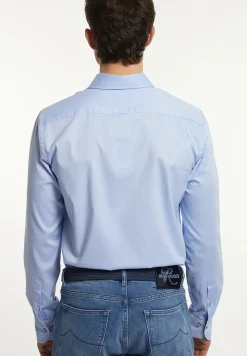 Fashion River Woods Slim fit effen comfort stretch hemd blauw -