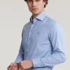 Clearance River Woods Slim fit effen hemd blauw -