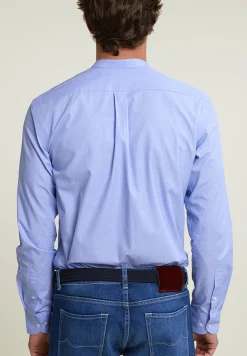 Outlet River Woods Slim fit effen hemd blauw -