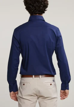 Discount River Woods Slim fit effen hemd blauw -