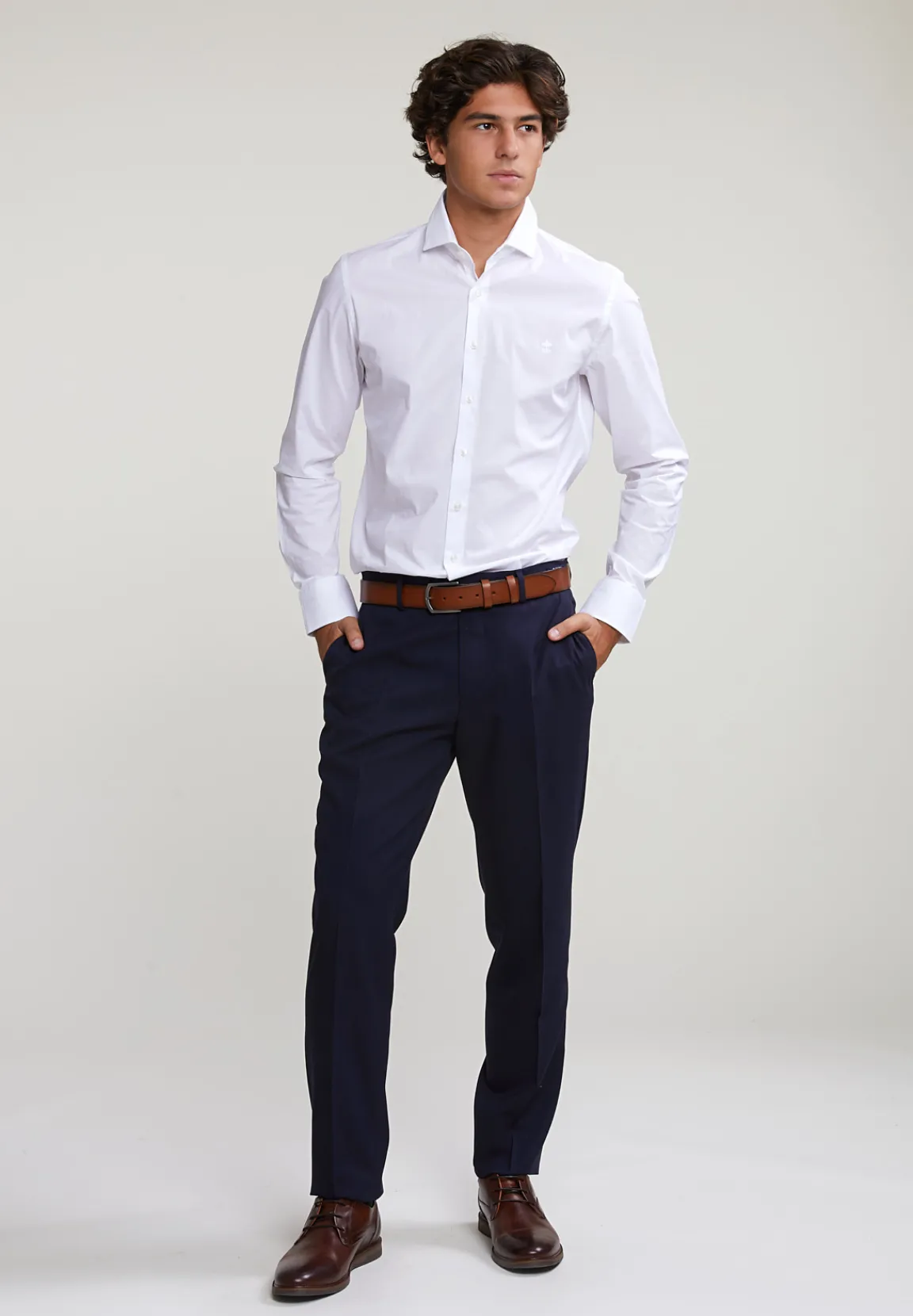 Sale River Woods Slim fit effen hemd wit -