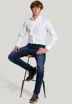 Fashion River Woods Slim fit effen hemd wit -