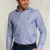 Online River Woods Slim fit fantasie hemd blauw/wit -