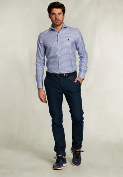 Online River Woods Slim fit fantasie hemd blauw/wit -