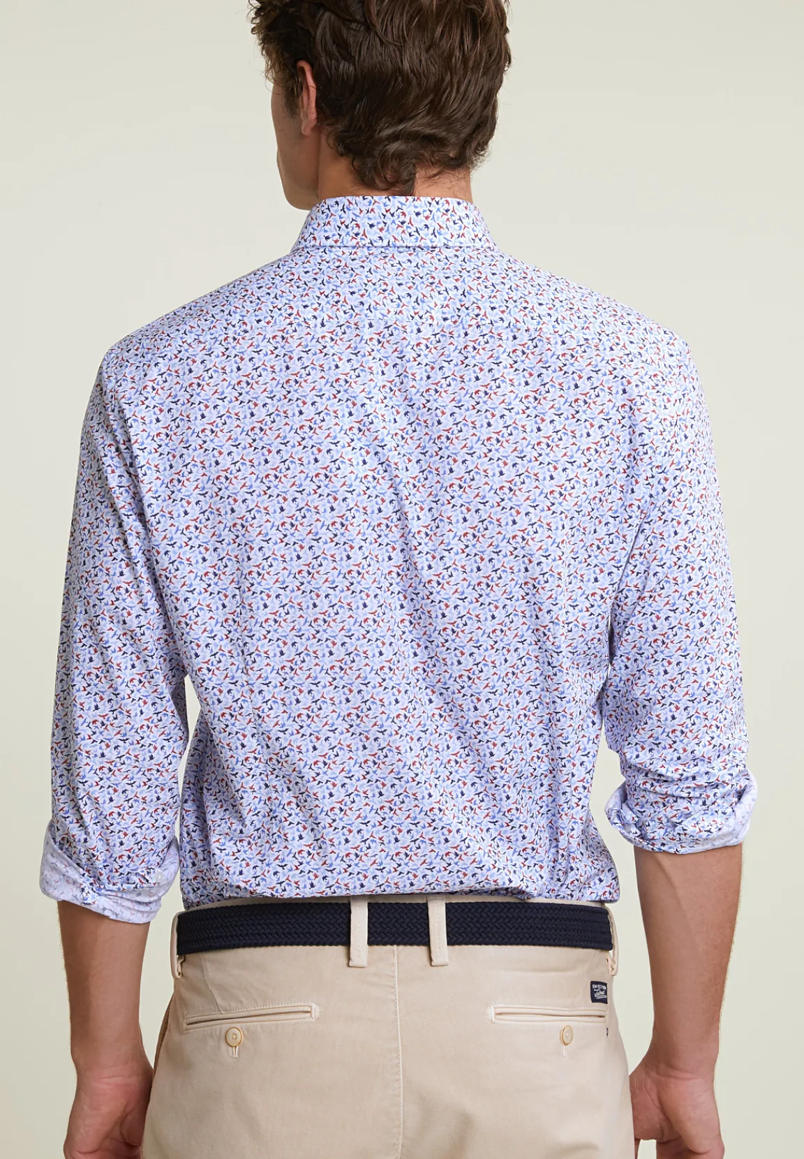Online River Woods Slim fit fantasiehemd blauw/rood -
