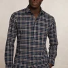 Sale River Woods Slim fit geruit flanellen hemd blauw/rood -