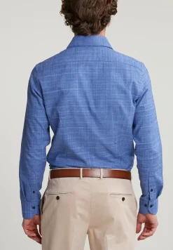 Outlet River Woods Slim fit geruit hemd blauw -