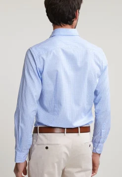 Online River Woods Slim fit geruit hemd blauw/wit -