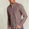 Hot River Woods Slim fit geruit hemd groen/rood -